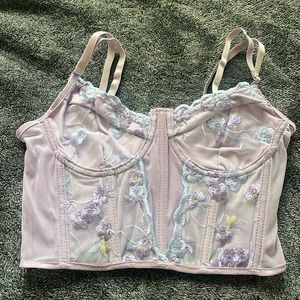 XS light purple crop top corset 💜